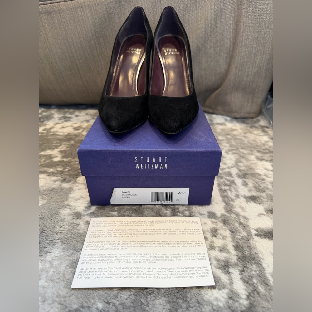 Stuart Weitzman Black Suede Heels